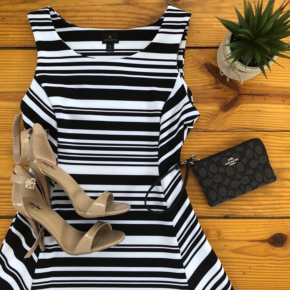 Black & White Worthington Striped Dress